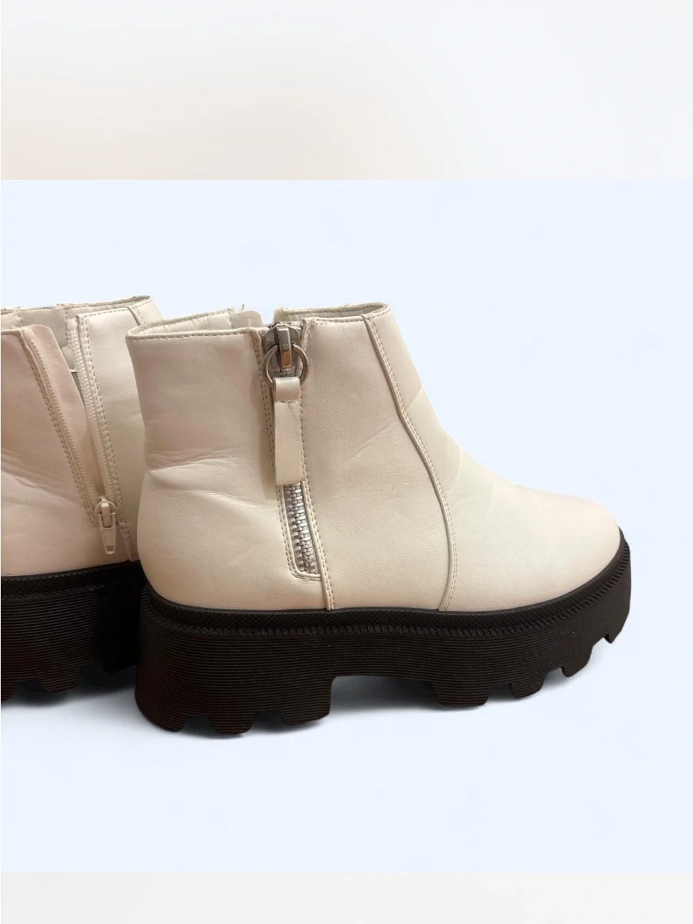 Forever 21 white with black sole Platform Ankle Boots